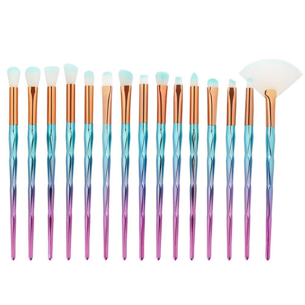 SOLD! 15 PCS SET DIAMOND SHAPE MAKEUP BRUSHES